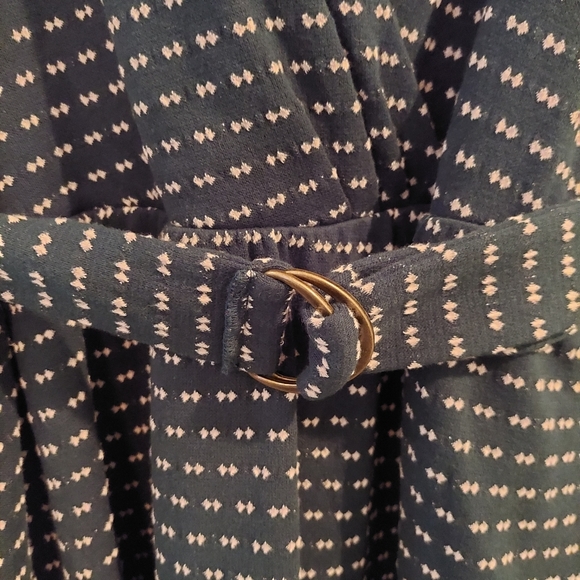 Maeve by Anthropologie Malta belted long sleeve green dress v-neck size large - Picture 6 of 8